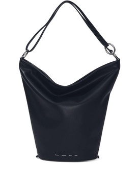 Sling leather bucket bag