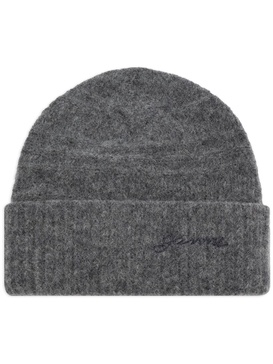 logo-embroidered knitted beanie