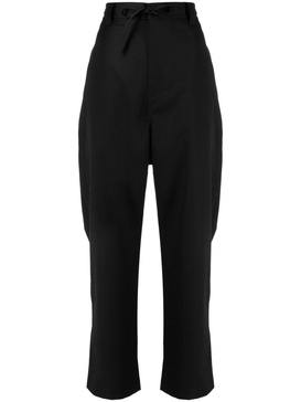 high-waist wool cropped trousers 