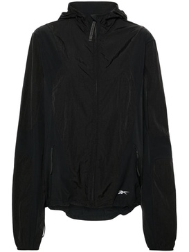 Black Logo-Print Hooded Track Jackets