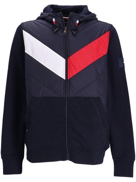 Chevron-print zip-up hoodie