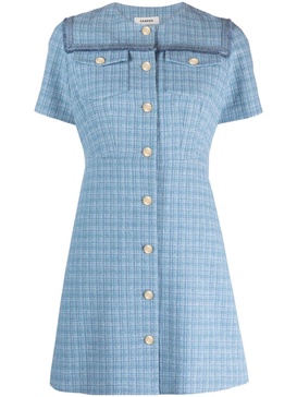 button-up tweed dress