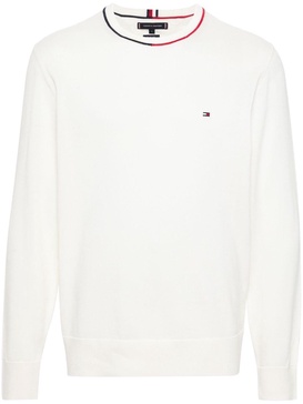 embroidered-logo fine-knit jumper 