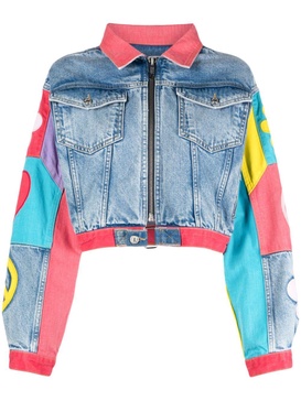 graphic-print cotton jacket