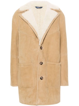 single-breasted reversible shearling coat