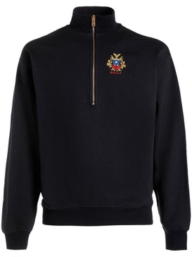 logo-embroidered half-zip sweatshirt