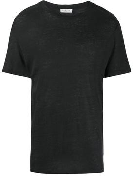 round-neck linen T-shirt