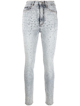 rhinestone-embellished skinny jeans