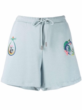 logo-embroidered track shorts