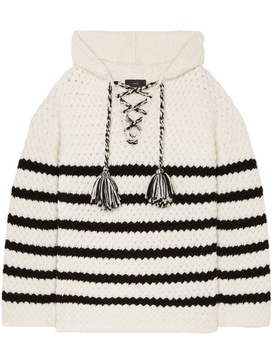 Navigators stripe-print knit hoodie