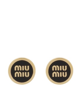 logo-embossed stud earrings