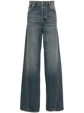 mid-rise straight-leg jeans