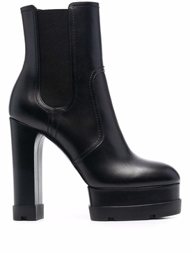 high block-heel leather boots