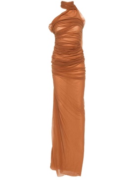 draped georgette-crepe maxi dress