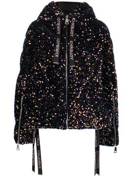 sequin-embellished down jacket