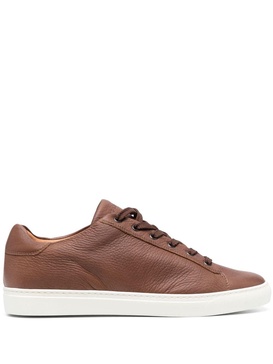 leather low-top sneakers