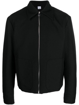 zip-up wool-blend shirt jacket