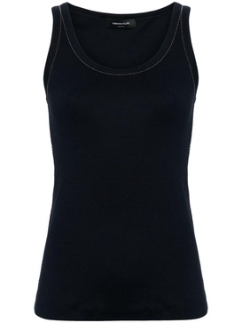 beaded-trim fine-ribbed tank top 