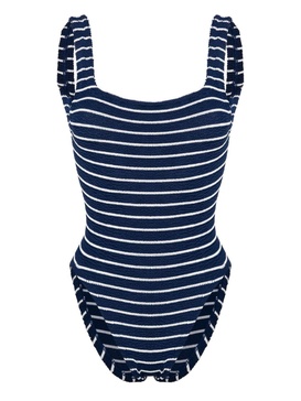 striped crinkled swimsuit 