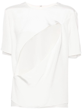 White Layered Silk T-Shirt