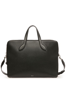 combination-lock leather laptop bag