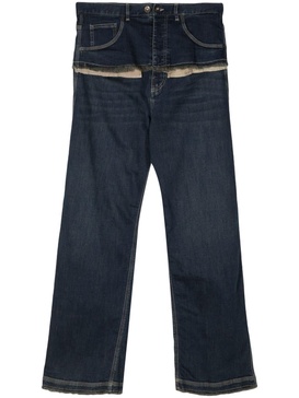 mid-rise straight-leg jeans