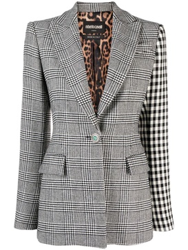 tailored contrasting-panel blazer