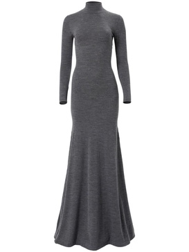 high-neck knitted dress