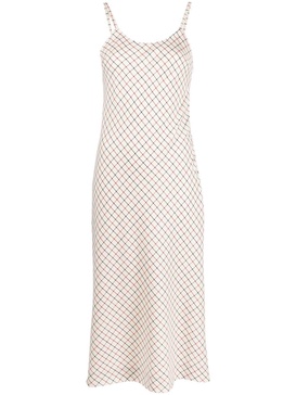 polka-dot slip dress