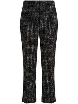 straight leg bouclé trousers