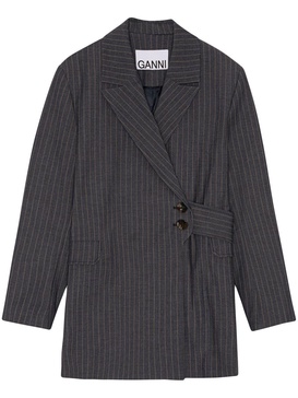 pinstripe wrap jacket