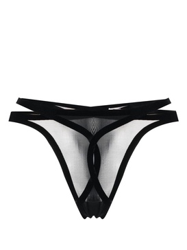 x Mugler Flock Shaping thong