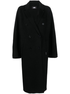 notched-collar double-breasted coat 