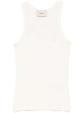 logo ribbed tank top