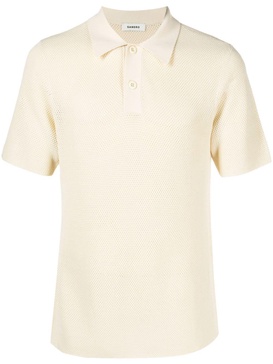 waffle-knit polo shirt