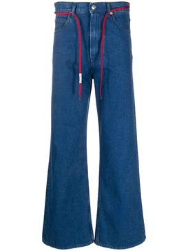 logo-patch wide-leg jeans 