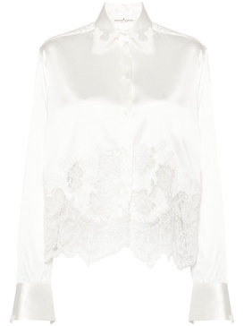 lace-panelling shirt