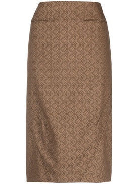 Regenerated Moon Diamant jacquard midi skirt