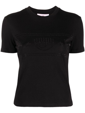 crystal-embellishment cotton T-shirt