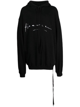 drop-shoulder cotton hoodie