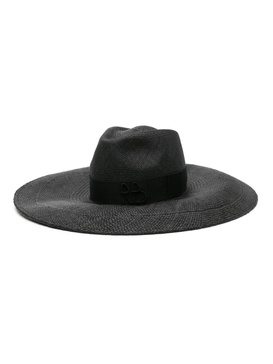 Black Ruslan Wide Brim Straw Fedora