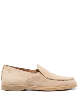 panelled suede loafers