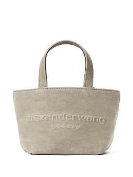 mini Punch logo-embossed leather tote bag