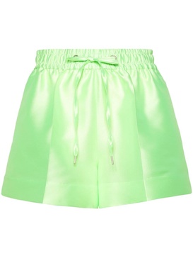 drawstring-waist crepe mini shorts