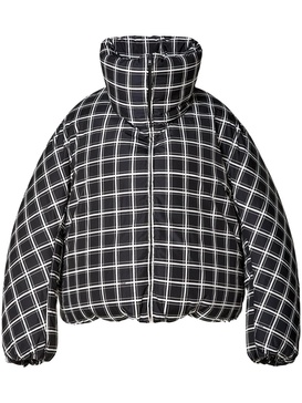 checked padded jacket