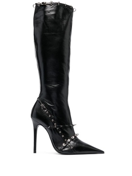 spike-stud knee-high boots