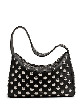 black Elena studded Leather Shoulder Bag