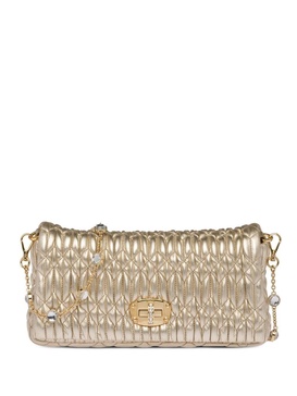 Miu Crystal Cloqué nappa leather bag