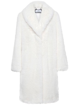 shawl-lapels faux-fur coat 