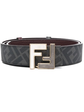 FF logo-plaque leather belt